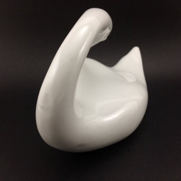 Vintage Naaman Porcelain Swan Figurine Made in Israel White Israeli - Picture 6 of 16